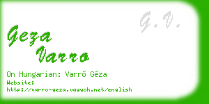 geza varro business card